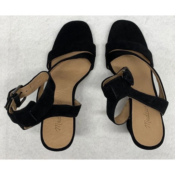 Madewell Sandal Shoes Womens Size 9 Strappy Black Suede Heels Party Church AE243 - Picture 12 of 15